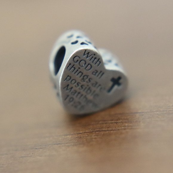 Heart Shape Religious Bracelet Charm - Fits Pandora - Picture 6 of 7